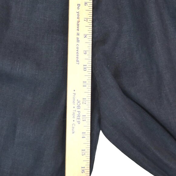 Vintage Chico’s Black 100% Linen Crop Pants Sz 1 Relaxed Fit Minimalist Coastal - Picture 7 of 9